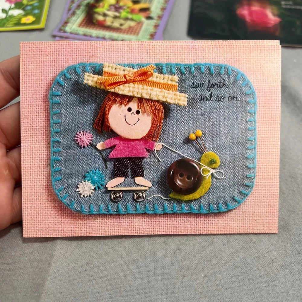 Vintage Greeting Card Lot The Chatter Box‎ Stationery Note Cards Envelopes Seals